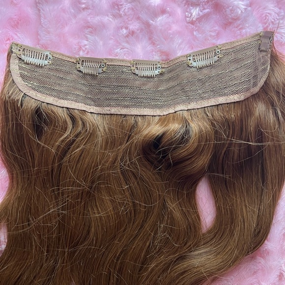 Dark Auburn Lush Hair Extensions 20” Quad Weft One Piece 100% Remy Human Hair - Picture 5 of 6